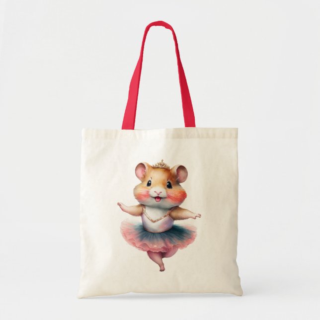 Cute hamster ballerina dansballet tygkasse (Framsidan)