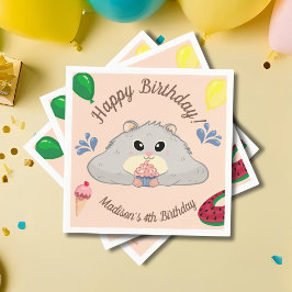 Cute Hamster Bday Bassäng Party Pappersservett