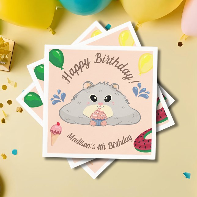 Cute Hamster Bday Bassäng Party Pappersservett (Skapare uppladdad)