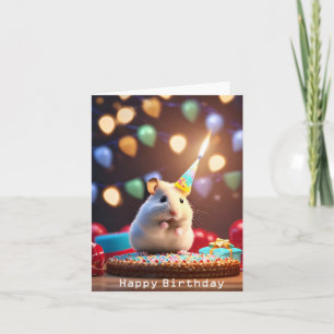 Cute Hamster Birthday Card Kort