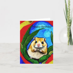 Cute Hamster Birthday Card Kort
