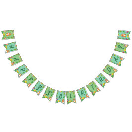 Cute Hamster Botanical Thned Barn Födelsedagsfest Vimplar