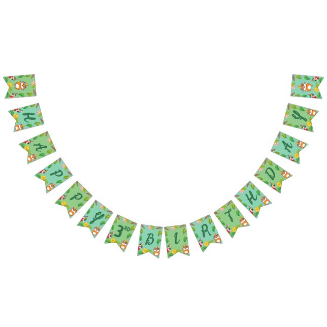 Cute Hamster Botanical Thned Barn Födelsedagsfest Vimplar (Alla)