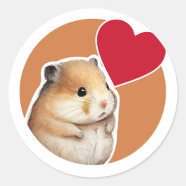 Cute Hamster Classic Round Sticker Runt Klistermärke