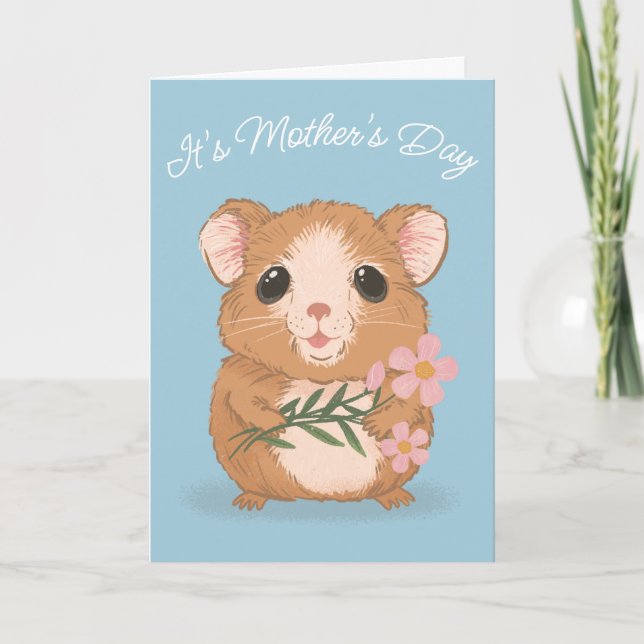 Cute Hamster Dark Humor Mother's Day Card Kort (Framsida)