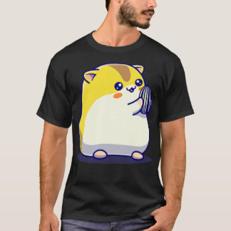 Cute Hamster Eating Solros Seed Tecknad T Shirt
