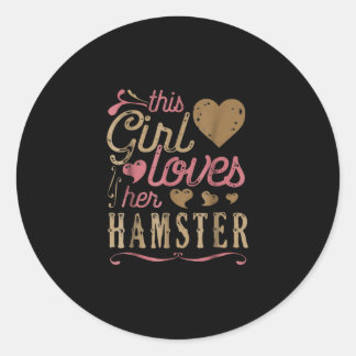 Cute Hamster för den här tjejen Älskare Runt Klistermärke