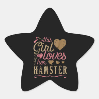 Cute Hamster för den här tjejen Älskare Stjärnformat Klistermärke