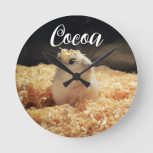 Cute Hamster Gift för Hamster Älskare Rund Klocka