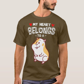 Cute Hamster Gift Heart-Tillhör till en hamster T Shirt