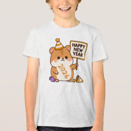 Cute Hamster Gott nytt år 2026 T Shirt