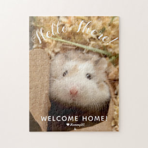 Cute Hamster Hej där Välkommen hem Pussel