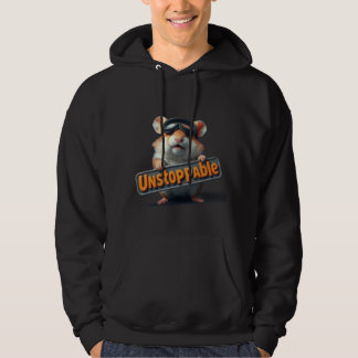 Cute Hamster Hoodie – “Unstoppable” Motivational