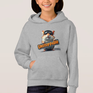 Cute Hamster Hoodie – “Unstoppable” Motivational T Shirt