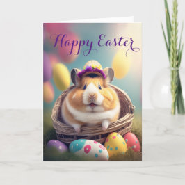 Cute Hamster i ett Basket-kort för Påskägg Helgkort
