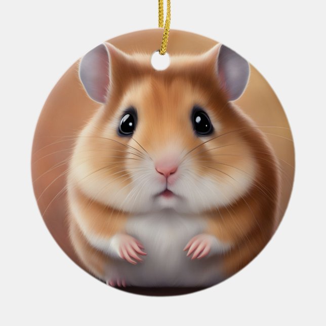 Cute Hamster Julgransprydnad Keramik (Framsidan)