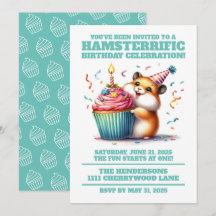 Cute Hamster Liiting Cupkaka Hamsterrific Birthday