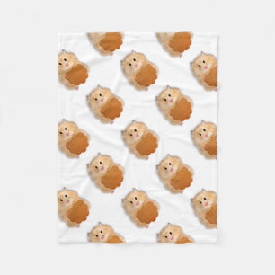 Cute hamster med illustrationspapp för kex fleecefilt