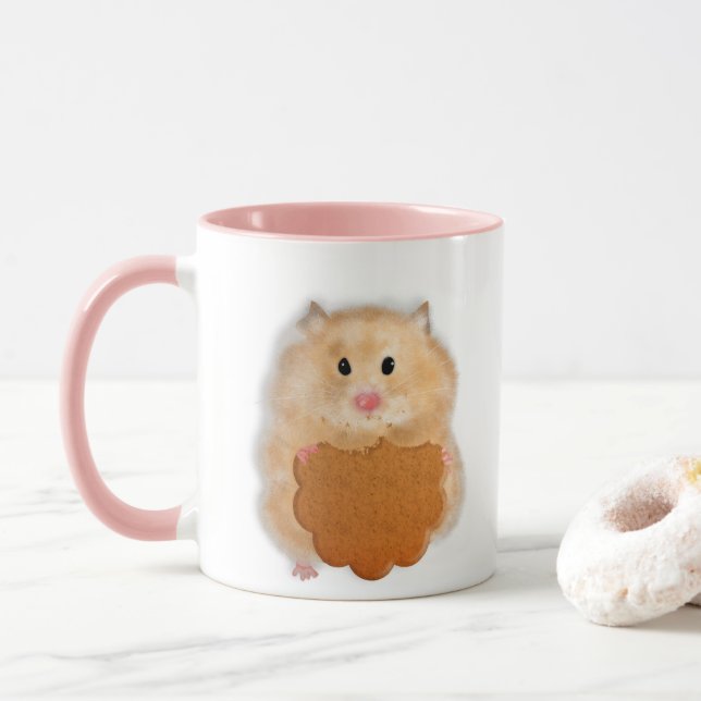 Cute hamster med illustrationspapp för kex mugg (Med munk)