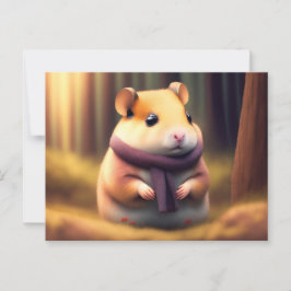 Cute Hamster med scarf Vykort