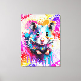 Cute Hamster Metall Print - Colorful Hamster Canvastryck