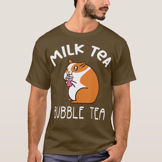 Cute Hamster Mjölk Tea Bubble Tea T Shirt (Framsida)