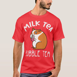 Cute Hamster Mjölk Tea Bubble Tea T Shirt