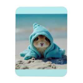Cute Hamster på den skutta sommardesignen Magnet