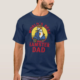 Cute Hamster Pappa Far Retro Motor Scooter T Shirt
