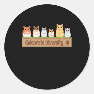 Cute Hamster Pet Celebrate Diversity Owners Gift Runt Klistermärke