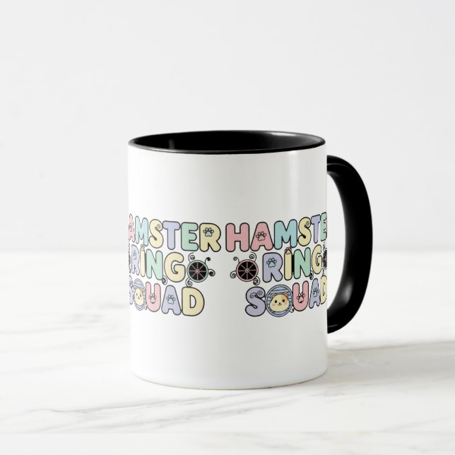 Cute Hamster Ring Squad Pastel Design Mugg (Framsida höger)