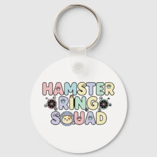 Cute Hamster Ring Squad Pastel Design Nyckelring