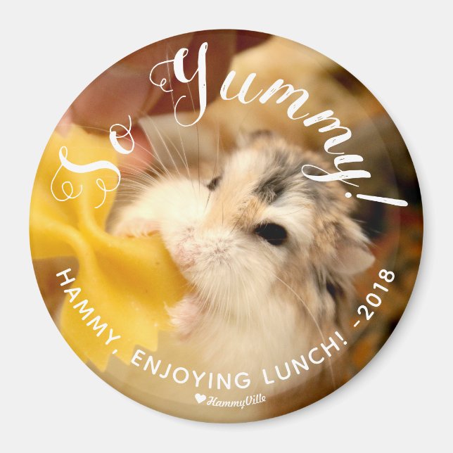 Cute Hamster So Yummy Magnet (Framsidan)