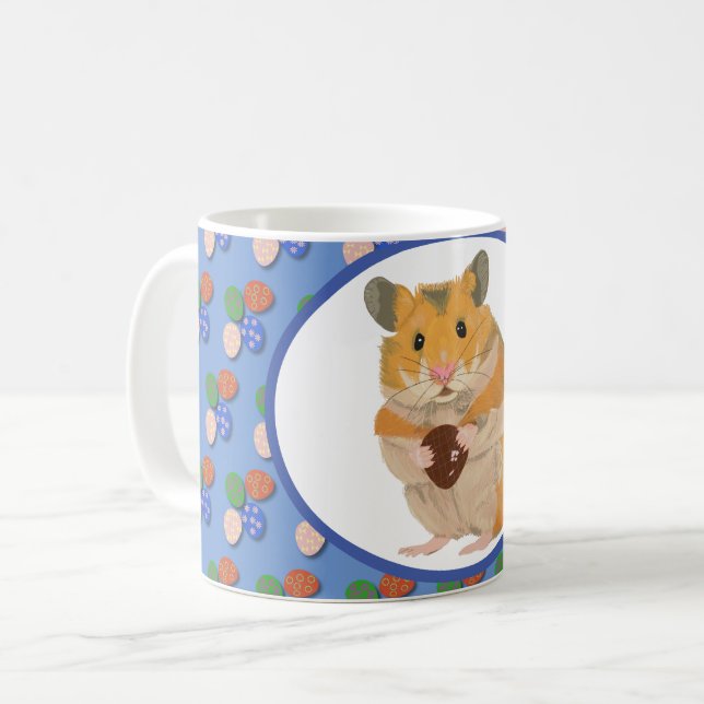 Cute Hamster som innehar Påskägg Boys Kaffemugg (Framsida vänster)