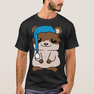 Cute Hamster Sömnkapp Öga Ringar Sömnig Tired Nigh T Shirt