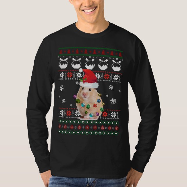 Cute Hamster Ugly Sweater jul Light Pajama G T Shirt (Framsida)