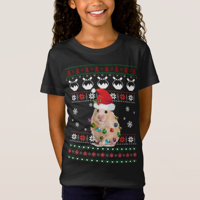 Cute Hamster Ugly Sweater jul Light Pajama G T Shirt (Framsida)