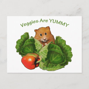 Cute Hamster: Veggies är Yummy: Health, Nutrition Vykort