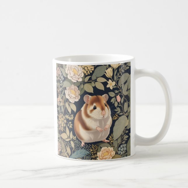 Cute Hamster William Morris Inspired Kaffemugg (Höger)