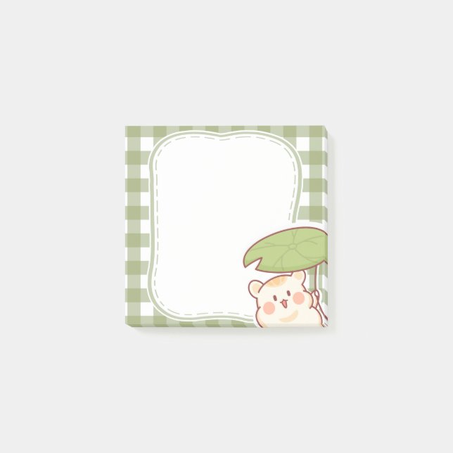 Cute Hamster with Lotus Leaf Frame Post-it Block (Framsida)