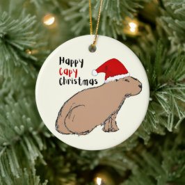 Cute Hand Drawn Capybara Personlig jul Julgransprydnad Keramik