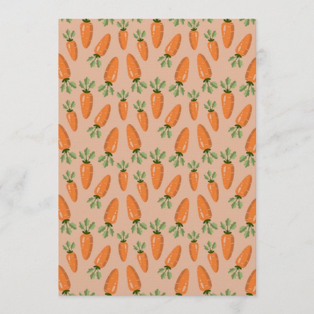 Cute Hand-drawn Carrots Seamless Pattern Inbjudningar (Framsida)