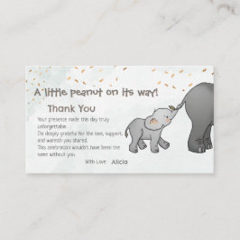 Cute Hand Drawn Elephant Little Peanut Thank You Tilläggskort