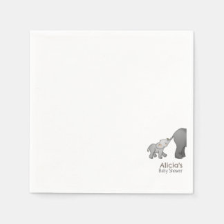 Cute  Hand Drawn Little Elephant Baby Shower Pappersservett