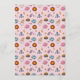 Cute Hand-drawn Little Planet Inbjudningar