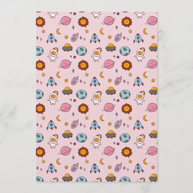 Cute Hand-drawn Little Planet Inbjudningar (Framsida)