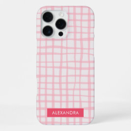Cute Hand-Drawn Modern Pink Grid