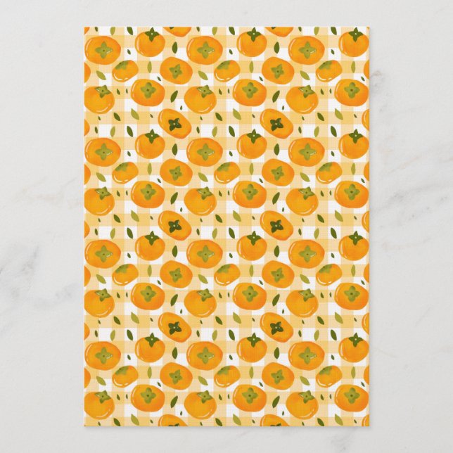 Cute Hand-Drawn Persimmons Seamless Pattern Inbjudningar (Framsida)