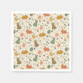 Cute Hand Drawn Spring Bunnies Napkins Pappersservett