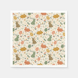 Cute Hand Drawn Spring Bunnies Napkins Pappersservett